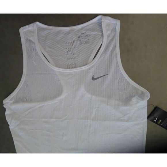Nike BV3909 100 Women Sz XL White Dri-Fit Infinite Running Slim Fit Tank Top $65 - Picture 3 of 7